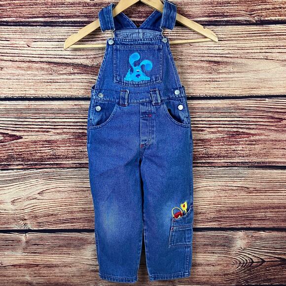 Vintage 2000 Blues Clues Denim Character Overalls - Picture 1 of 8